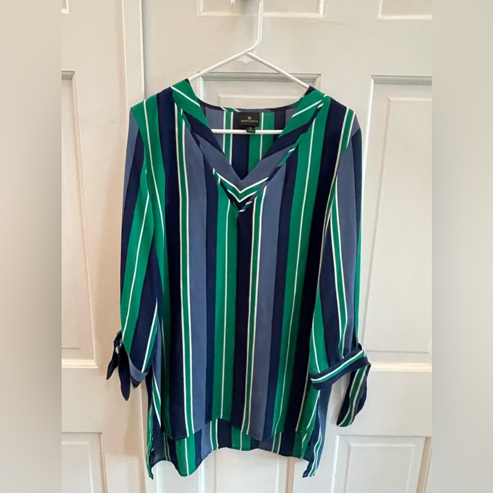 Worthington striped tunic blouse, size L